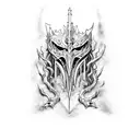 artorias of dark souls, gothic style tattoo design idea