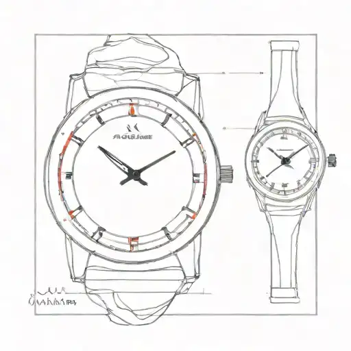 reloj de arena reloj de manecillas y reloj digital unido por un laso rojo tattoo design idea