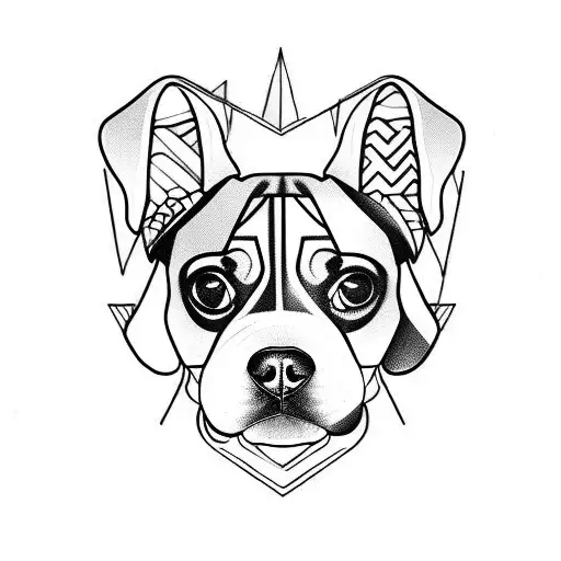 Dog beagle tattoo design idea