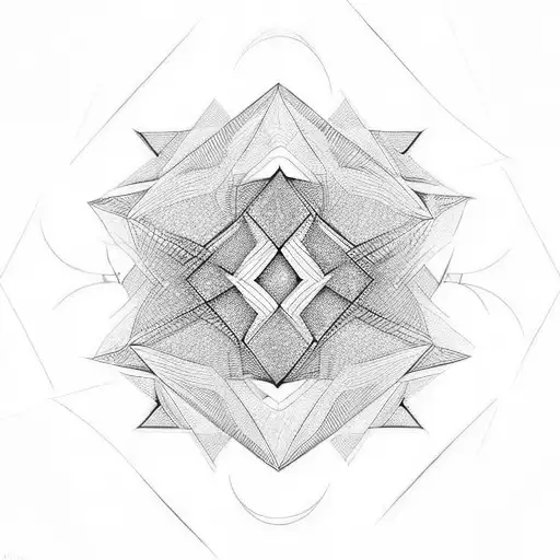 Infinit cubism illusion tattoo design idea