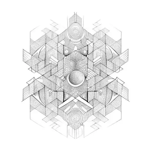 Infinity cubism tattoo design idea