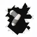 Create a geometric pattern tattoo on the middle finger for a man tattoo design idea