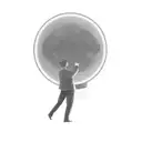 a person standing in front of a sphere tattoo design idea