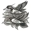ducks flying tattoo design idea