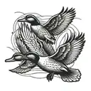 ducks flying tattoo design idea
