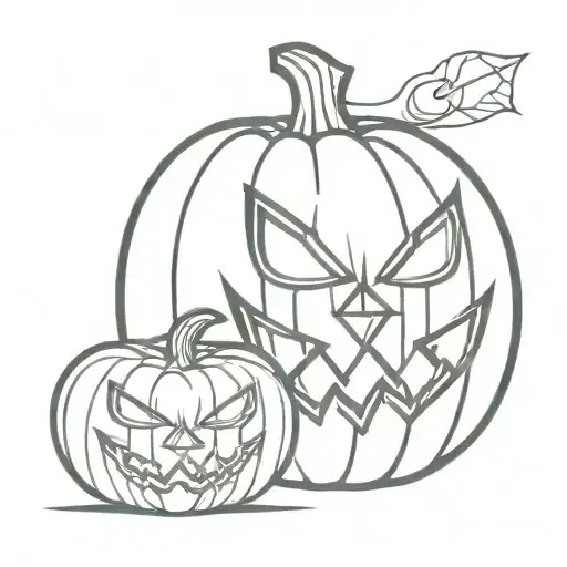 flaming Jack o lantern tattoo design idea