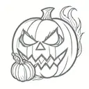 flaming Jack o lantern tattoo design idea
