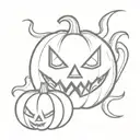 flaming Jack o lantern tattoo design idea