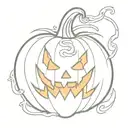 flaming Jack o lantern tattoo design idea