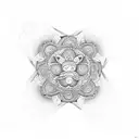 A Coqui taíno surrounded by intricate mandala patterns tattoo design idea