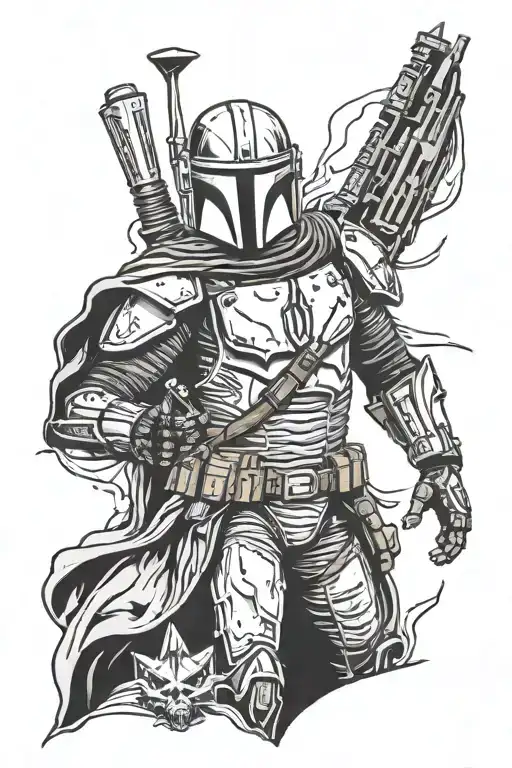mandalorian action packed tattoo design tattoo design idea