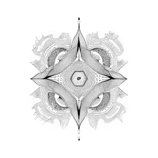 Symmetrical pattern tattoo design idea
