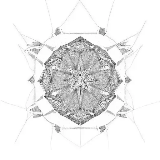 Symmetrical pattern tattoo design idea