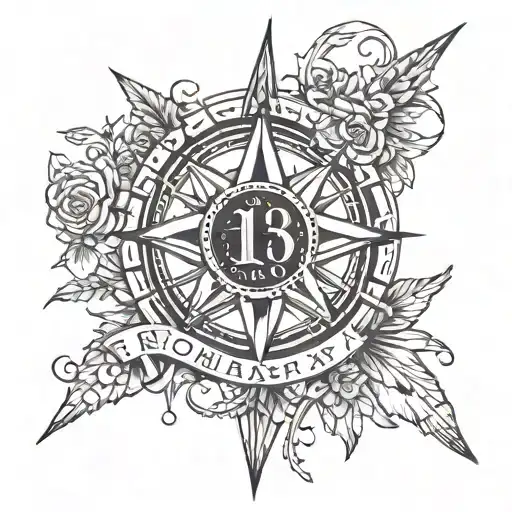 date 08/15/2024 in Roman numerals, draw a guiding star above the date tattoo design idea