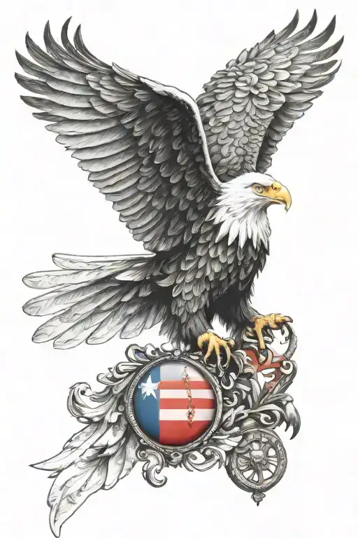 eagle with watch polish flag eagle tattoo design idea