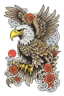 eagle with watch polish flag tattoo design idea