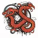 double snake intertwined gemini sign tattoo design idea