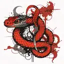double snake intertwined gemini sign tattoo design idea