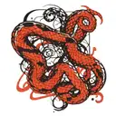 double snake intertwined gemini sign tattoo design idea