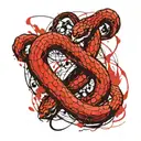 double snake intertwined gemini sign tattoo design idea