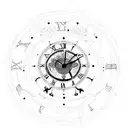inverted clock with alchemy symbols tattoo design idea