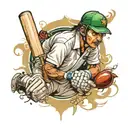 cricket player tattoo design idea