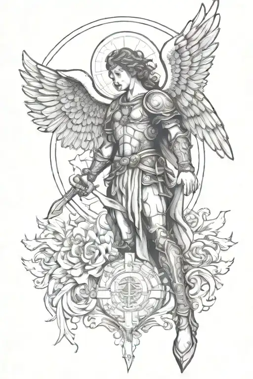 saint michael archangel tattoo design idea
