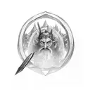 lord of the rings narsil sword and ring design tattoo design idea