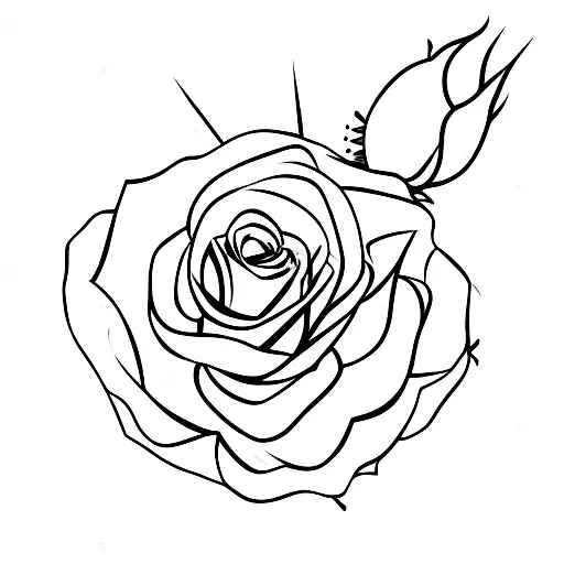 rose with spikes and no leaves tattoo design idea