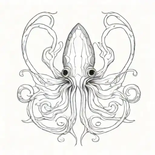 squid tattoo design idea