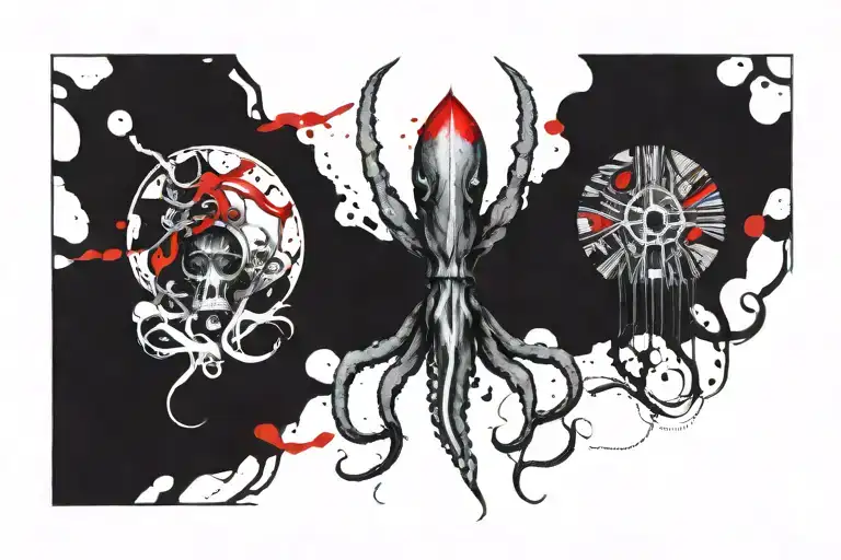 squid tattoo design idea