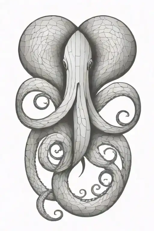 squid wrapping its tentacles tattoo design idea