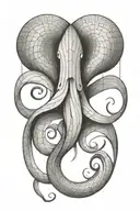 squid wrapping its tentacles tattoo design idea