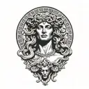  medusa greek mythology with versace vector tattoo design idea