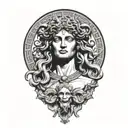  medusa greek mythology with versace vector tattoo design idea
