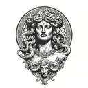  medusa greek mythology with versace vector tattoo design idea
