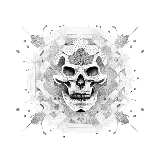 Hades sentado en un trono con un cerbero tattoo design idea