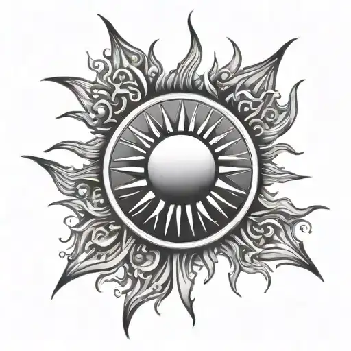 sun 21 rays tattoo design idea