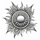 sun 21 rays tattoo design idea
