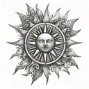 sun 21 rays tattoo design idea