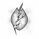 lightning going through the chest with the world " legends never die " wrote in the middle of it tattoo design idea