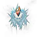 lightning going through the chest with the world " legends never die " wrote in the middle of it tattoo design idea