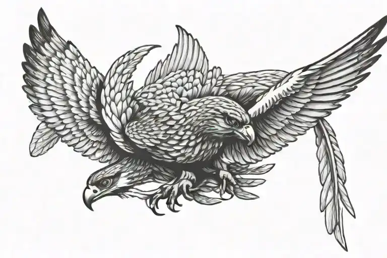 falcon diving tattoo design idea