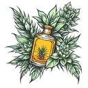 agave with tequila bottle  tattoo design idea