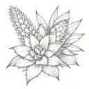agave with tequila bottle  tattoo design idea