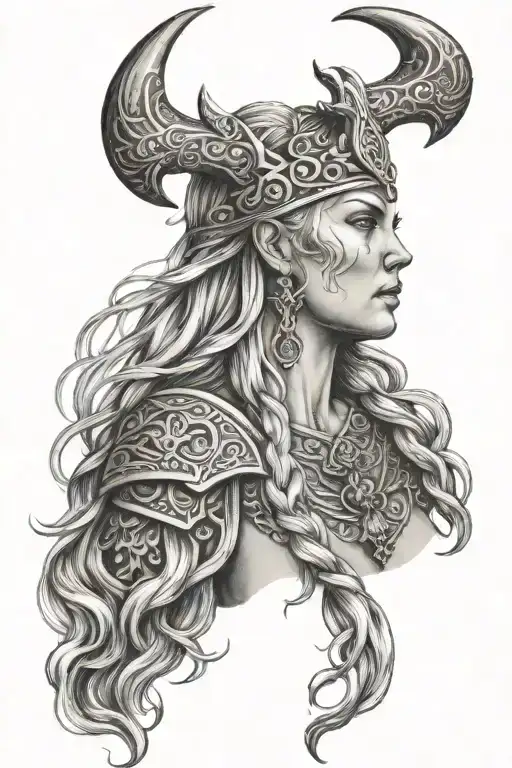 viking goddess hel nordic godess tattoo design idea