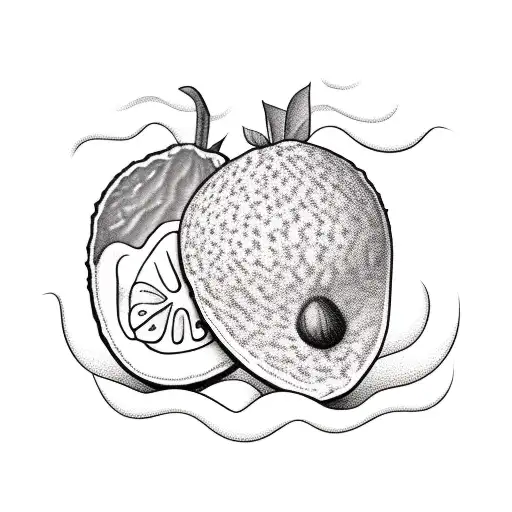 two parts of avocado in love cartoon style tattoo design idea