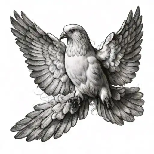 holy spirit christian dove tattoo design idea