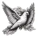 holy spirit christian dove tattoo design idea
