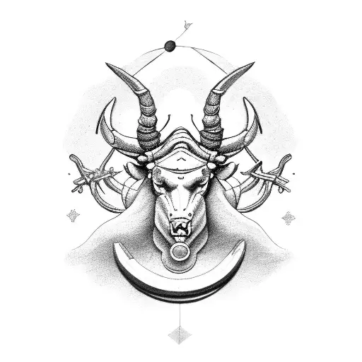 sagittarius capricorn virgo aries invincible  tattoo design idea